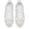 Louperla Jr – Sneakers – Raso crepe, pelle di vitello, strass e perle – Bianco – Uomo Louperla Jr – Sneakers – Raso crepe, pelle di vitello, strass e perle – Bianco – Uomo