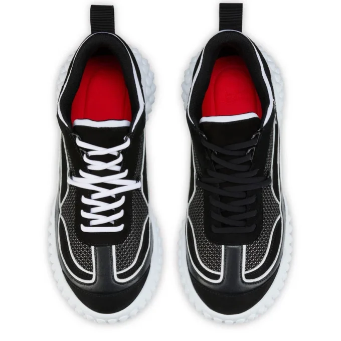 Mara – Sneakers – Pelle scamosciata, pelle di agnello nappa e mesh – Nero – Donna Mara – Sneakers – Pelle scamosciata, pelle di agnello nappa e mesh – Nero – Donna