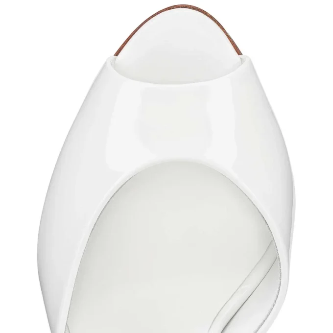 Me Dolly – Mules da 100 mm – Pelle di vitello verniciata – Bianco – Donna