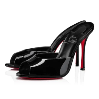 Me Dolly – Mules da 100 mm – Pelle di vitello verniciata – Nero – Donna