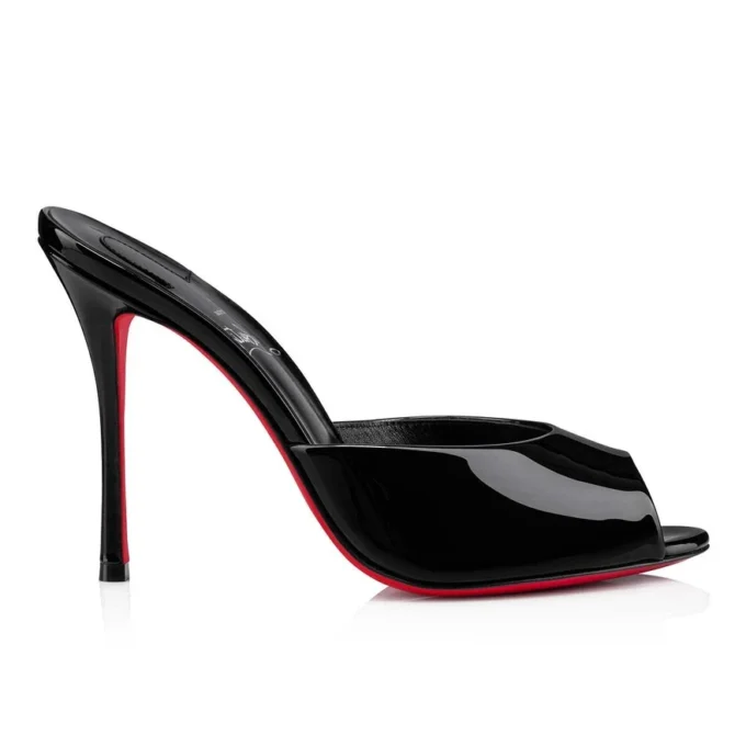 Me Dolly – Mules da 100 mm – Pelle di vitello verniciata – Nero – Donna