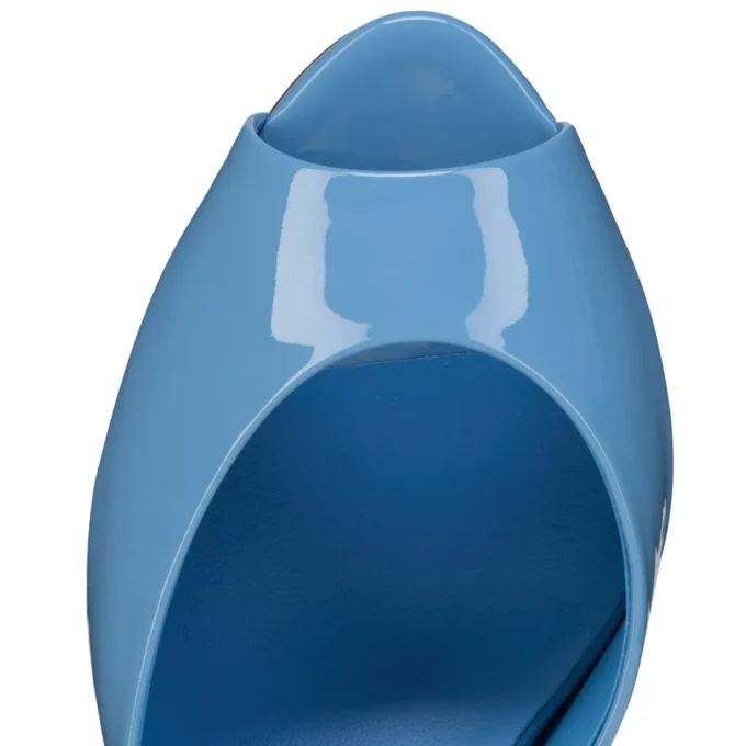 Me Dolly – Mules da 85 mm – Pelle di vitello verniciata – Ceruleo – Donna
