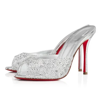 Me Dolly Strass – Mules da 100 mm – Pelle scamosciata e strass – Argento Me Dolly Strass – Mules da 100 mm – Pelle scamosciata e strass – Argento