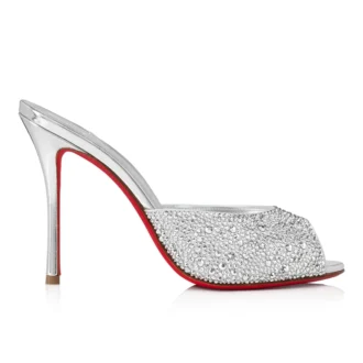 Me Dolly Strass – Mules da 100 mm – Pelle scamosciata e strass – Argento Me Dolly Strass – Mules da 100 mm – Pelle scamosciata e strass – Argento