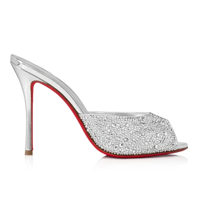Me Dolly Strass – Mules da 100 mm – Pelle scamosciata e strass – Argento Me Dolly Strass – Mules da 100 mm – Pelle scamosciata e strass – Argento