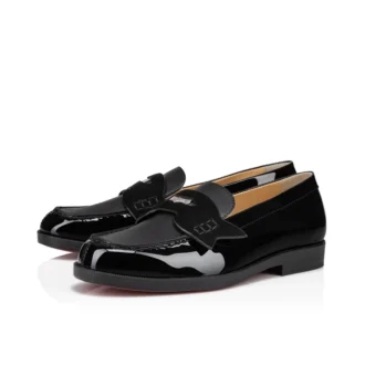 Mini Penny – Mocassini – Pelle di vitello verniciata e pelle scamosciata – Nero – Bambini