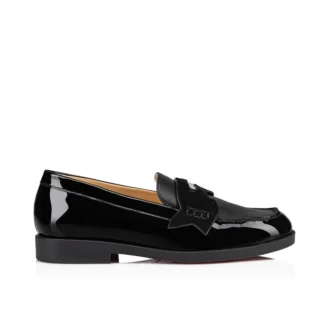 Mini Penny – Mocassini – Pelle di vitello verniciata e pelle scamosciata – Nero – Bambini