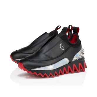 Mini Sharkyloub – Sneakers da corsa – Pelle di vitello e neoprene – Nero – Bambini