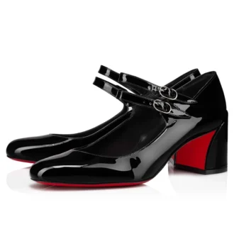 Miss Jane – Décolleté Mary Jane con tacco da 55 mm – Pelle di vitello verniciata – Nero – Donna Miss Jane – Décolleté Mary Jane con tacco da 55 mm – Pelle di vitello verniciata – Nero – Donna
