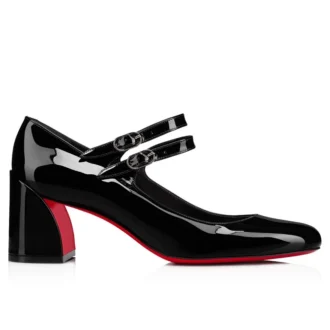 Miss Jane – Décolleté Mary Jane con tacco da 55 mm – Pelle di vitello verniciata – Nero – Donna Miss Jane – Décolleté Mary Jane con tacco da 55 mm – Pelle di vitello verniciata – Nero – Donna