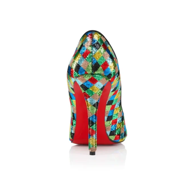 Miss Z Arlequin – Décolleté da 100 mm – Raso crêpe ricamato con micro-paillettes – Multicolore – Donna