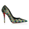 Miss Z Arlequin – Décolleté da 100 mm – Raso crêpe ricamato con micro-paillettes – Multicolore – Donna