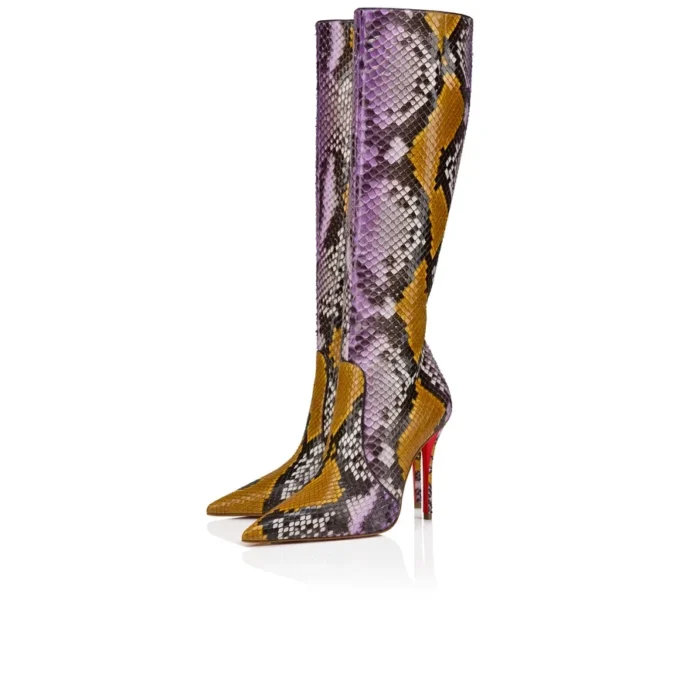 Miss Z Botta – Stivali da 100 mm – Pelle di pitone sfumato – Giallo Rhapsody – Donna
