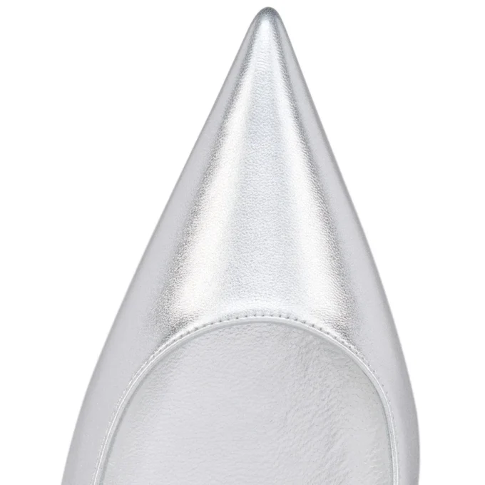 Miss Z – Décolleté da 100 mm – Pelle nappa laminata – Argento – Donna Miss Z – Décolleté da 100 mm – Pelle nappa laminata – Argento – Donna