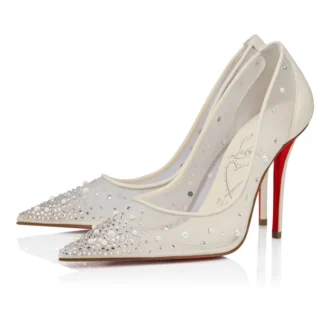 Miss Z Degrastrass Perla – Décolleté 100 mm – Rete, pelle nappa, strass e perle – Bianco – Donna Miss Z Degrastrass Perla – Décolleté 100 mm – Rete, pelle nappa, strass e perle – Bianco – Donna