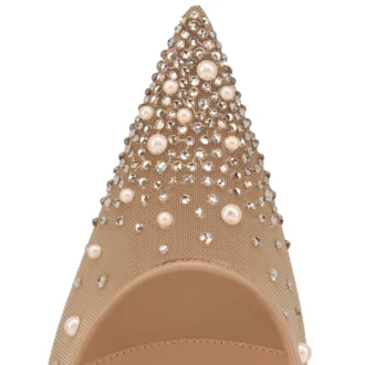 Miss Z Degrastrass Perla – Décolleté da 100 mm – Rete, pelle nappa, strass e perle – Blush – Donna Miss Z Degrastrass Perla – Décolleté da 100 mm – Rete, pelle nappa, strass e perle – Blush – Donna