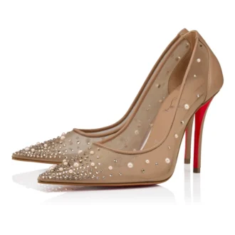 Miss Z Degrastrass Perla – Décolleté da 100 mm – Rete, pelle nappa, strass e perle – Blush – Donna Miss Z Degrastrass Perla – Décolleté da 100 mm – Rete, pelle nappa, strass e perle – Blush – Donna