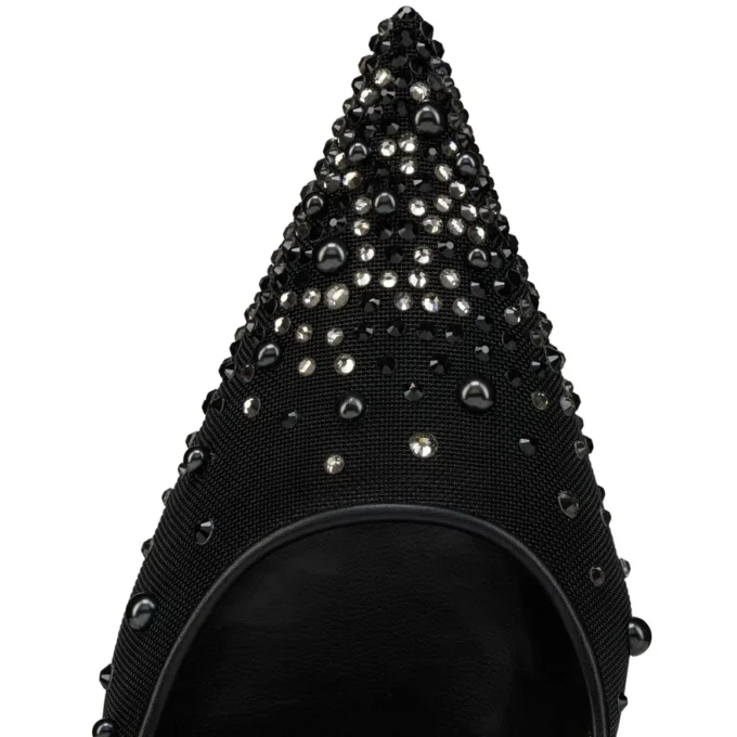 Miss Z Dregrastrass Perla – Décolleté 80 mm – Rete, pelle nappa, strass e perle – Nero – Donna Miss Z Dregrastrass Perla – Décolleté 80 mm – Rete, pelle nappa, strass e perle – Nero – Donna