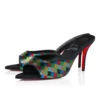 Miss Z Mule Arlequin – Mules da 80 mm – Raso crepe ricamato con micro-paillettes – Multicolore – Donna