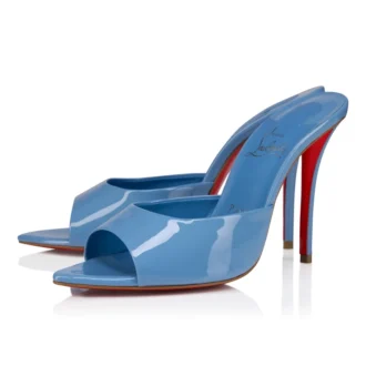 Miss Z Mule – Mules con tacco 100 mm – Pelle di vitello verniciata – Ceruleo – Donna Miss Z Mule – Mules con tacco 100 mm – Pelle di vitello verniciata – Ceruleo – Donna