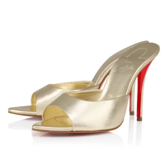 Miss Z Mule – Mules da 100 mm – Pelle di agnello nappa laminata – Platino – Donna Miss Z Mule – Mules da 100 mm – Pelle di agnello nappa laminata – Platino – Donna