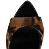 Miss Z Mule – Mules da 100 mm – Pelle di vitello pelosa stampata “Bengali”, pelle di capretto e pelle lucida – Marrone – Donna