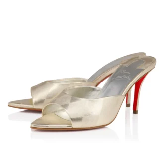 Miss Z Mule – Mules da 80 mm – Pelle di agnello nappa laminata a rombi – Platino Chiaro – Donna Miss Z Mule – Mules da 80 mm – Pelle di agnello nappa laminata a rombi – Platino Chiaro – Donna
