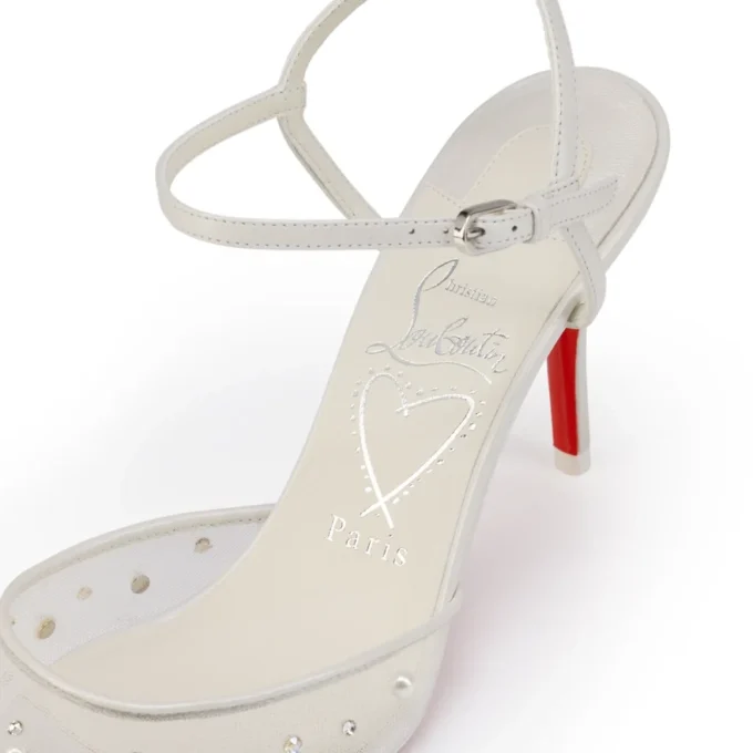 Miss Z Riviera Strass – Décolleté con cinturini da 80 mm – Rete, pelle nappa e perle – Bianco – Donna Miss Z Riviera Strass – Décolleté con cinturini da 80 mm – Rete, pelle nappa e perle – Bianco – Donna