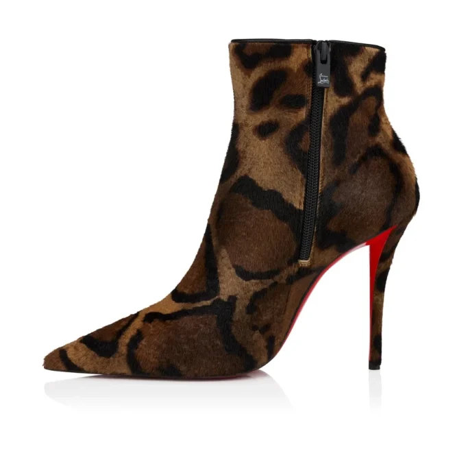 Miss Z Stivali – Stivali da 100 mm – Pelle di vitello pelosa stampata “Bengali” e pelle di capretto – Marrone – Donna Miss Z Stivali – Stivali da 100 mm – Pelle di vitello pelosa stampata “Bengali” e pelle di capretto – Marrone – Donna