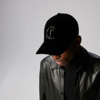 Mooncrest Stones – Cappellino da baseball – Velluto e strass – Nero