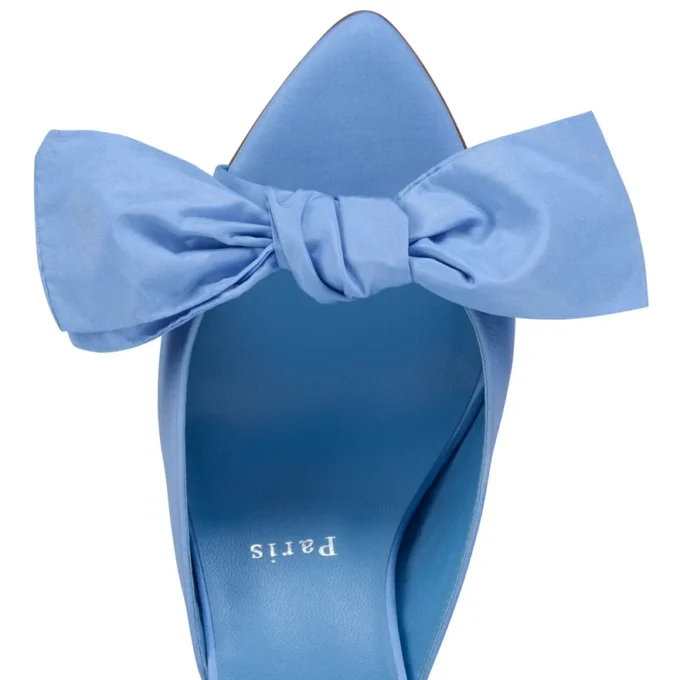 Mulazee – Mules da 60 mm – Taffetà di seta – Ceruleo – Donna