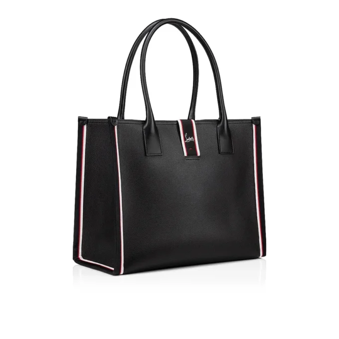 Nastroloubi L – Borsa Tote – Pelle di vitello martellata – Nero