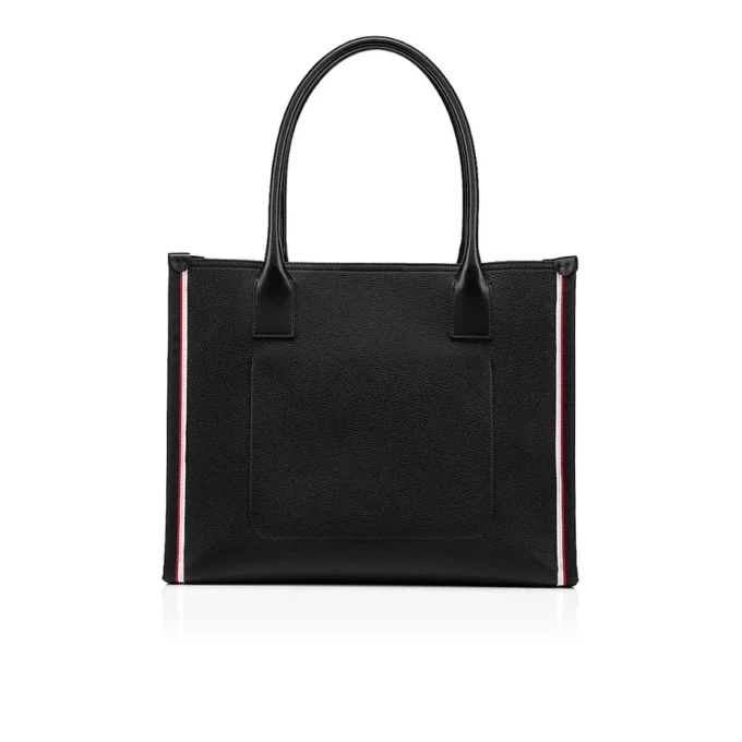 Nastroloubi L – Borsa Tote – Pelle di vitello martellata – Nero