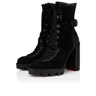 New Macademia – Stivali con tacco basso da 100 mm – Veau Velours – Nero – Donna