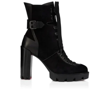 New Macademia – Stivali con tacco basso da 100 mm – Veau Velours – Nero – Donna