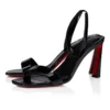 O Condora – Sandali con cinturini da 85 mm – Pelle verniciata – Nero – Donna