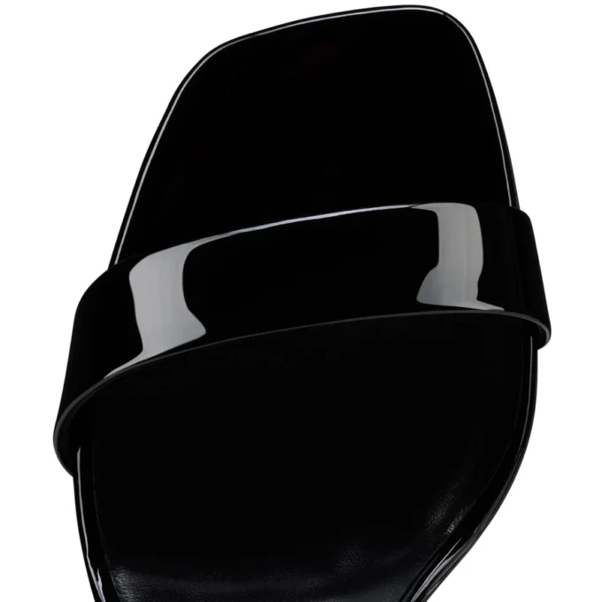 O Condora – Sandali con cinturini da 85 mm – Pelle verniciata – Nero – Donna