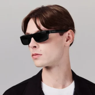 Our Georges Lb0028 – Occhiali da sole – Acetato – Nero lucido Our Georges Lb0028 – Occhiali da sole – Acetato – Nero lucido