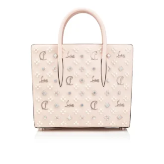 Paloma Medium – Borsa con manico superiore – Pelle di vitello martellata e borchie Loubinthesky – Leche