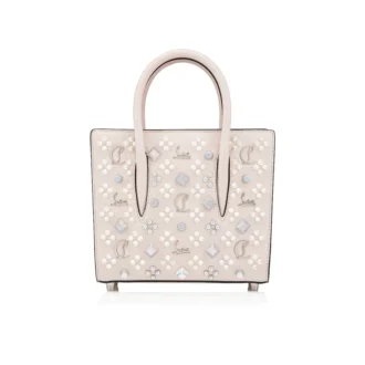 Paloma Mini – Borsa con manico superiore – Pelle di vitello martellata e borchie Loubinthesky – Leche