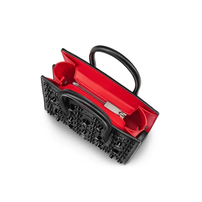 Paloma Mini – Borsa con manico superiore – Pelle di vitello martellata e borchie Loubinthesky – Nero Paloma Mini – Borsa con manico superiore – Pelle di vitello martellata e borchie Loubinthesky – Nero