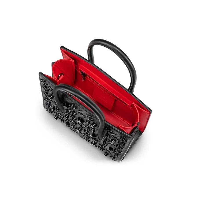 Paloma Mini – Borsa con manico superiore – Pelle di vitello martellata e borchie Loubinthesky – Nero Paloma Mini – Borsa con manico superiore – Pelle di vitello martellata e borchie Loubinthesky – Nero