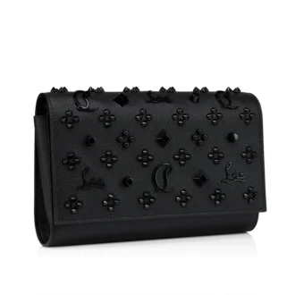 Paloma – Pochette – Pelle di vitello martellata e borchie Loubinthesky – Nero