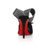 Pellicola – Sandali da 100 mm – Pelle di agnello nappa, raso crêpe e rete – Nero – Donna