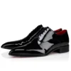 Pelvis – Oxford – Pelle di vitello verniciata – Nero – Uomo