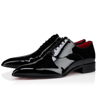 Pelvis – Oxford – Pelle di vitello verniciata – Nero – Uomo Pelvis – Oxford – Pelle di vitello verniciata – Nero – Uomo