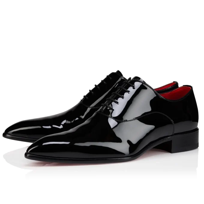 Pelvis – Oxford – Pelle di vitello verniciata – Nero – Uomo