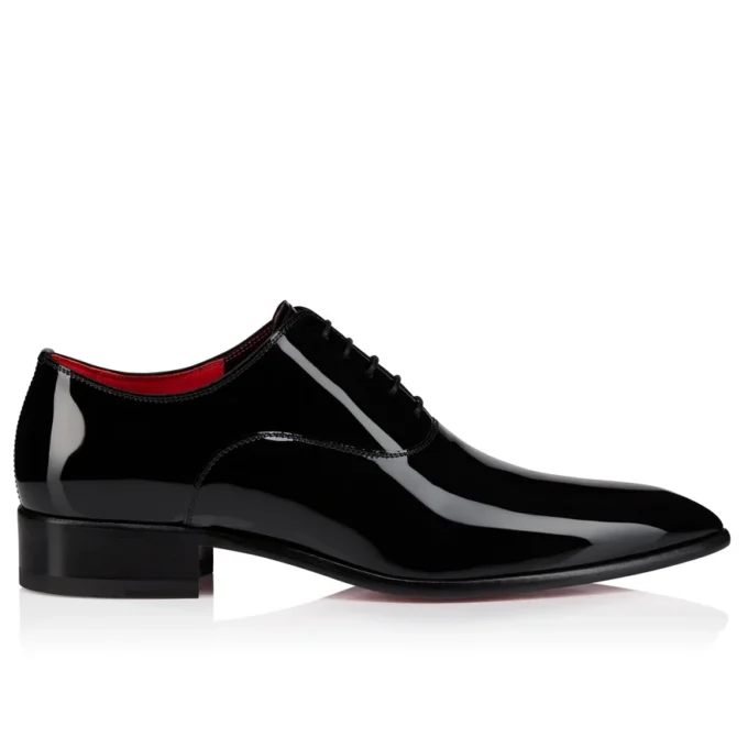 Pelvis – Oxford – Pelle di vitello verniciata – Nero – Uomo