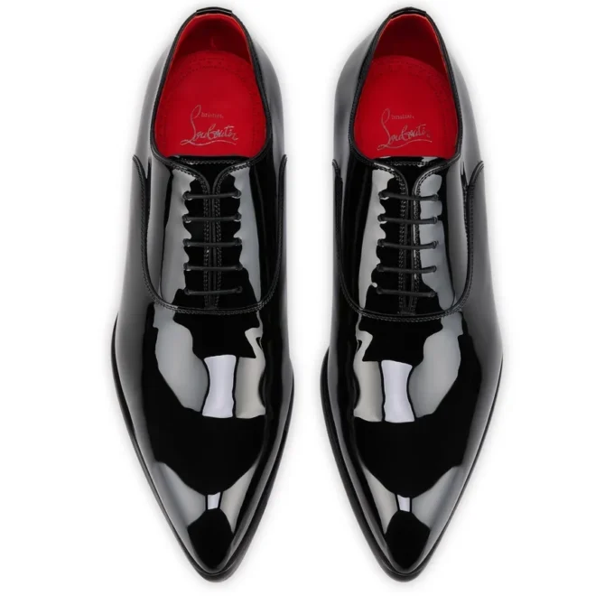 Pelvis – Oxford – Pelle di vitello verniciata – Nero – Uomo