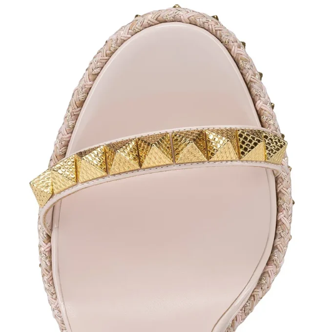 Pyraclou – Espadrillas da 110 mm – Pelle di vitello verniciata – Leche – Donna